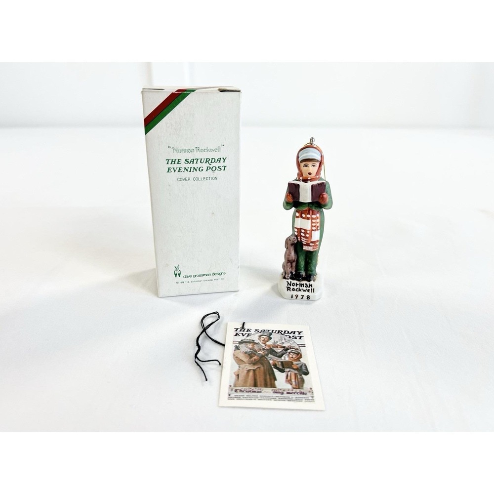 New Vintage 1978 Norman Rockwell Dave Grossman The Carroler Christmas Ornament